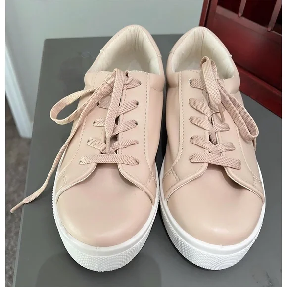 TopShop Nordstrom Faux Leather Platform Blush/Peach Sneakers - Picture 2 of 7